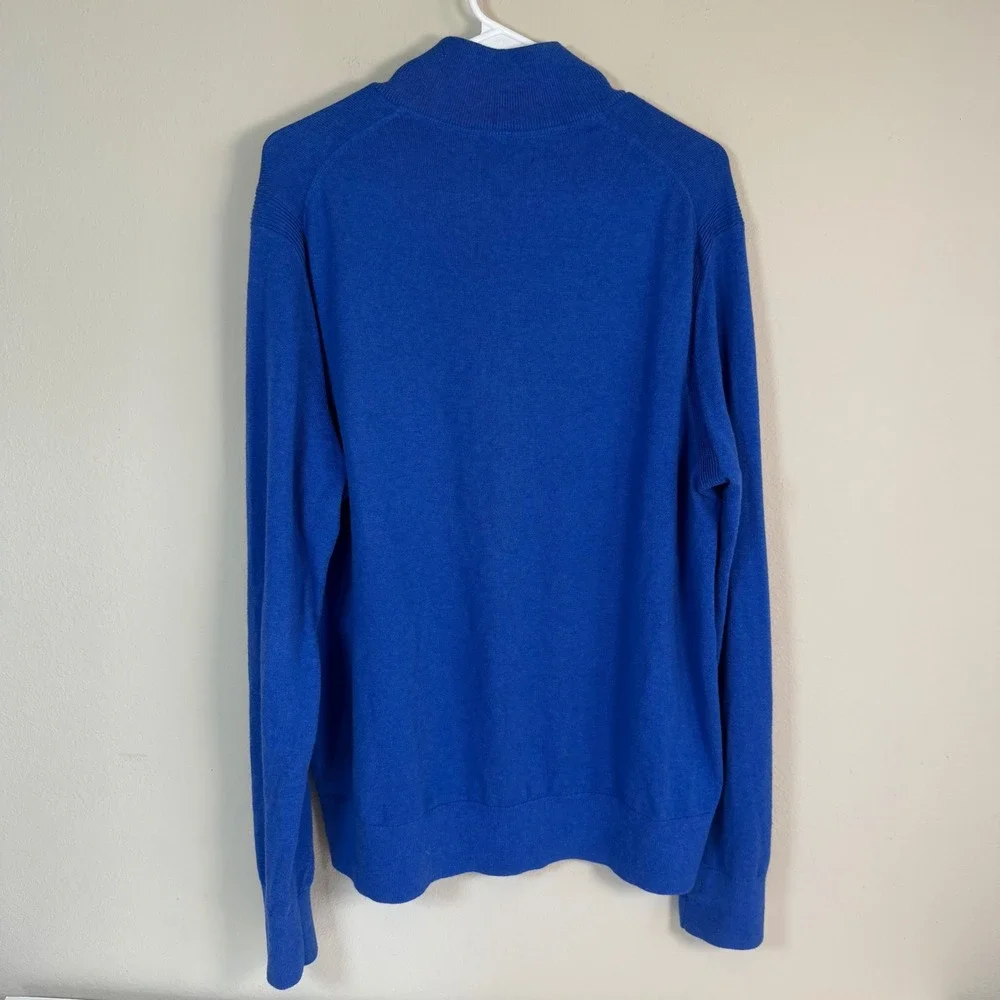 BR Cotton Cashmere‎ Henley Sweater Mens XL Blue Long Sleeve Pullover Preppy